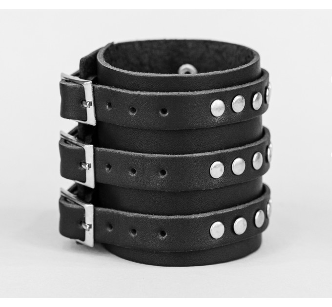 Leather cuff bracelet for men or women, code 6718