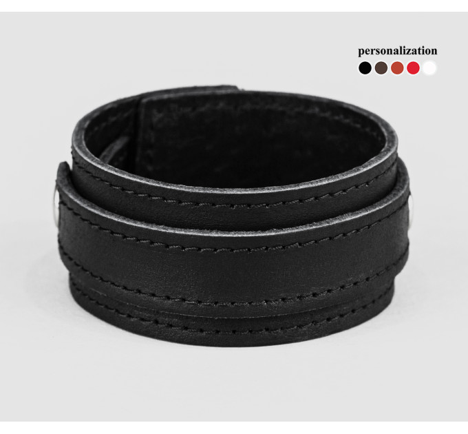 Leather cuff bracelet for men or women, code 6720st