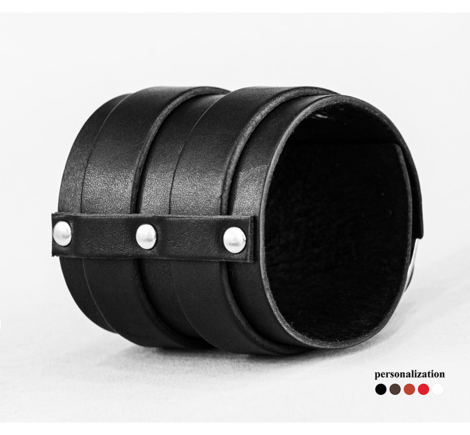 Leather cuff bracelet for men or women, code 6740
