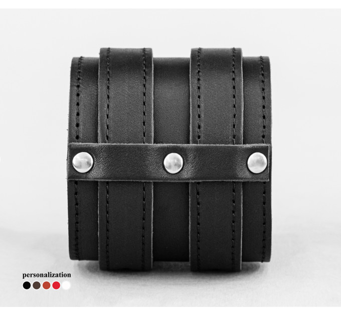 Leather cuff bracelet for men or women, code 6740st