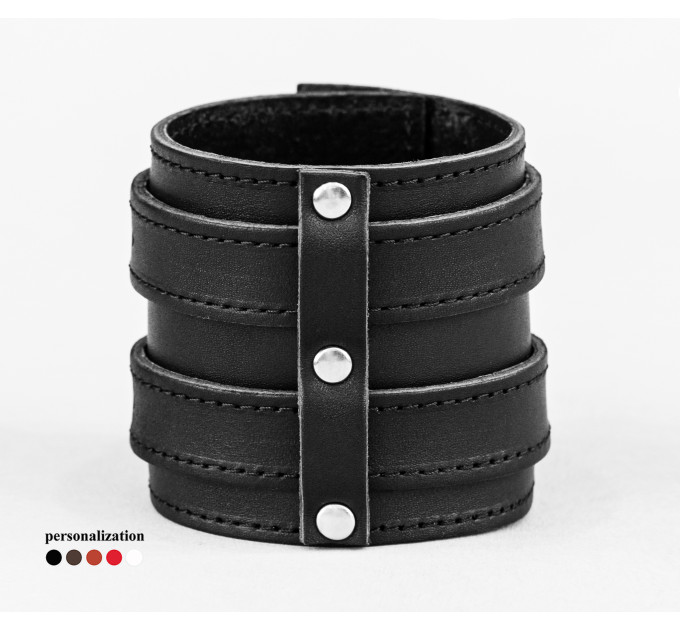Leather cuff bracelet for men or women, code 6740st