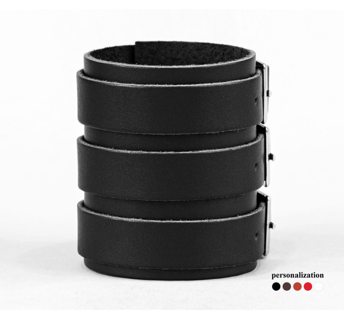 Leather cuff bracelet for men or women, code 6800