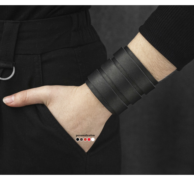 Leather cuff bracelet for men or women, code 6800