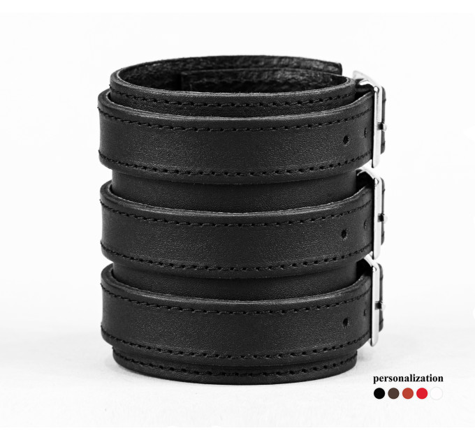 Leather cuff bracelet for men or women, code 6800st