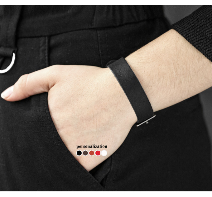 Leather bracelet for men or women, code 6904