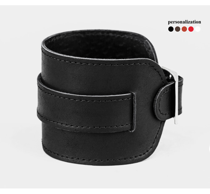 Leather cuff bracelet for men or women, code 8010st