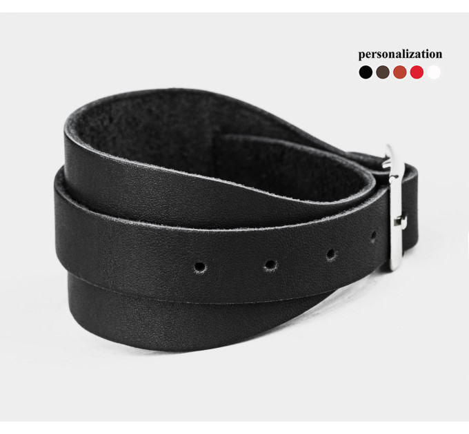 Leather cuff bracelet for men or women, code 8020