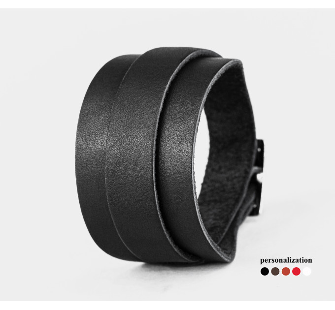 Leather cuff bracelet for men or women, code 8020
