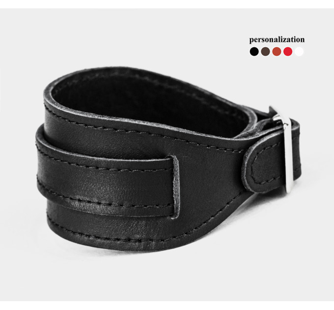Leather cuff bracelet for men or women, code 8020st