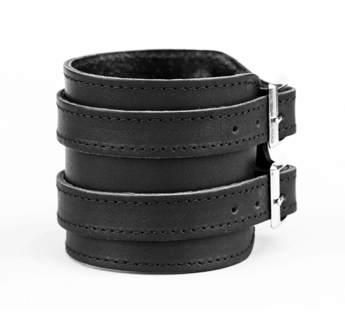 Leather cuff bracelet for men or women, code 8030st