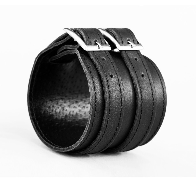 Leather cuff bracelet for men or women, code 8030st