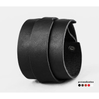 Leather cuff bracelet for men or women, code 8040