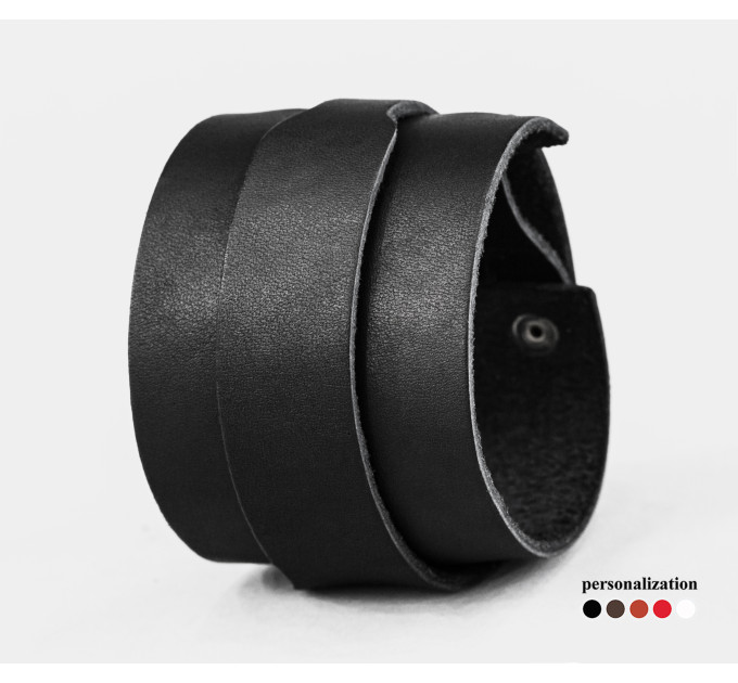 Leather cuff bracelet for men or women, code 8040