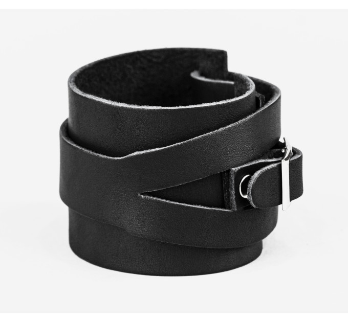 Leather cuff bracelet for men or women, code 8040