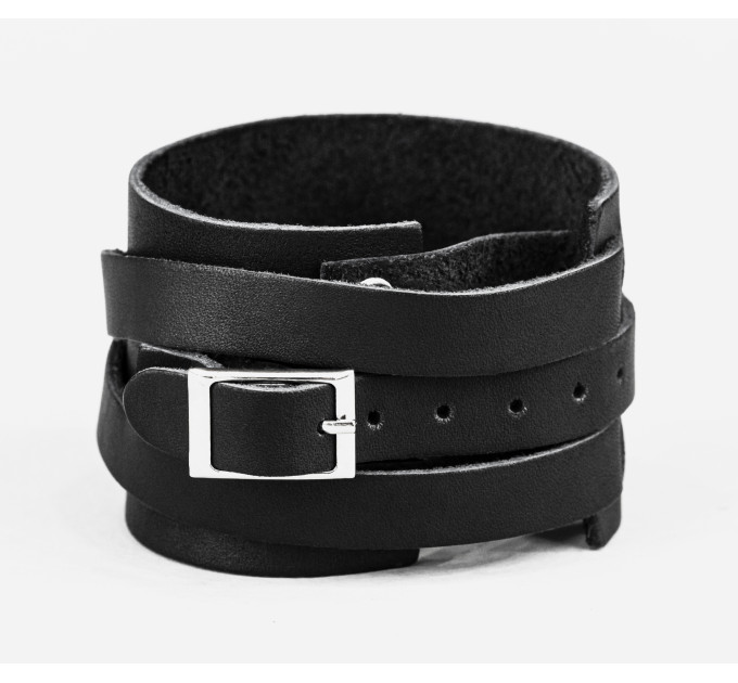 Leather cuff bracelet for men or women, code 8040
