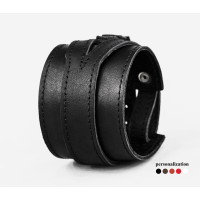 Leather cuff bracelet for men or women, code 8040st