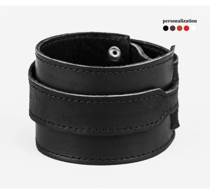 Leather cuff bracelet for men or women, code 8040st