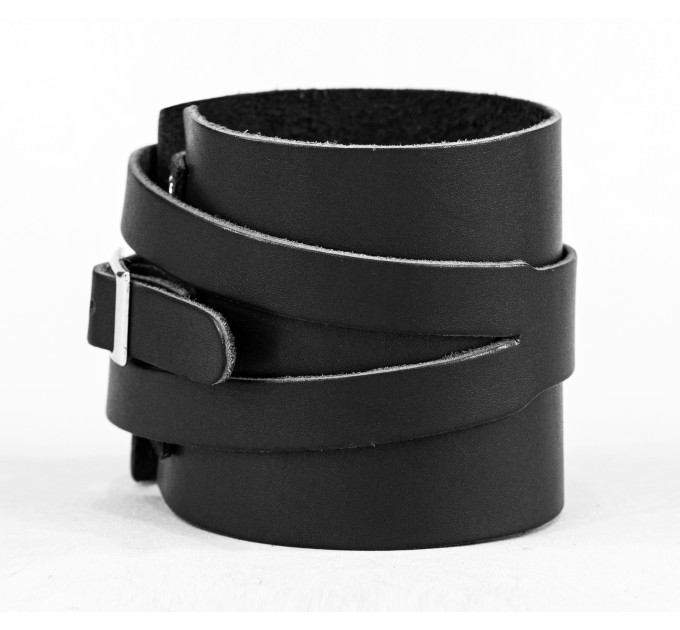 Leather cuff bracelet for men or women, code 8045