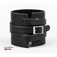 Leather cuff bracelet for men or women, code 8045