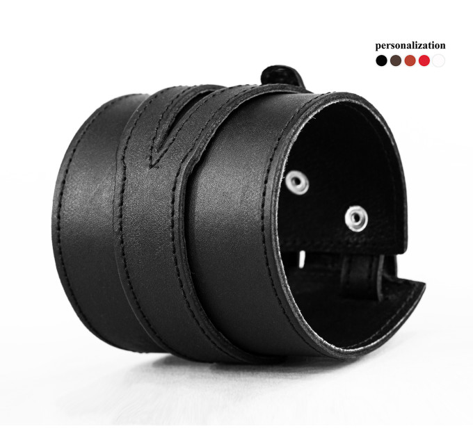 Leather cuff bracelet for men or women, code 8045st