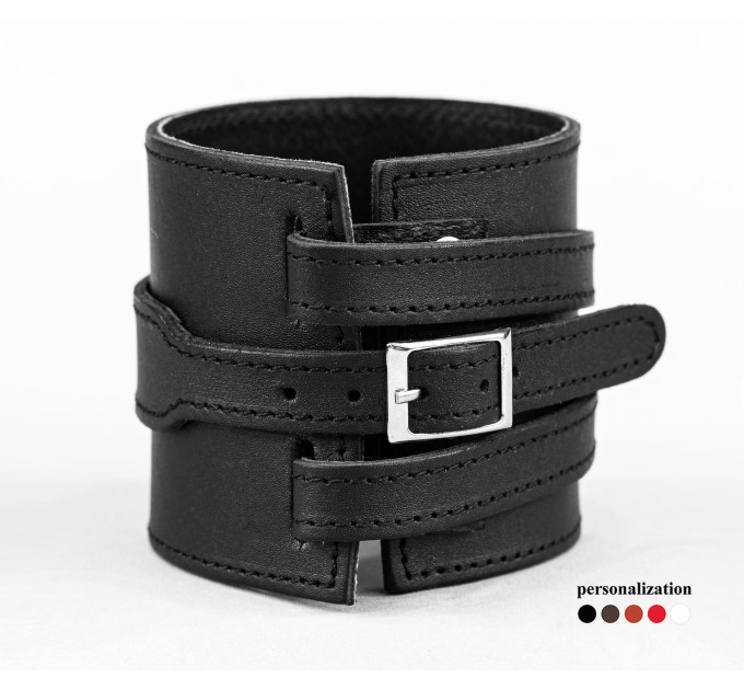 Leather cuff bracelet for men or women, code 8045st