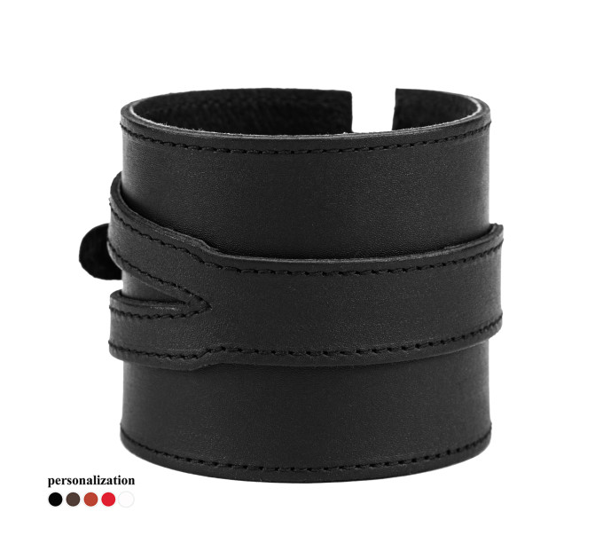Leather cuff bracelet for men or women, code 8045st
