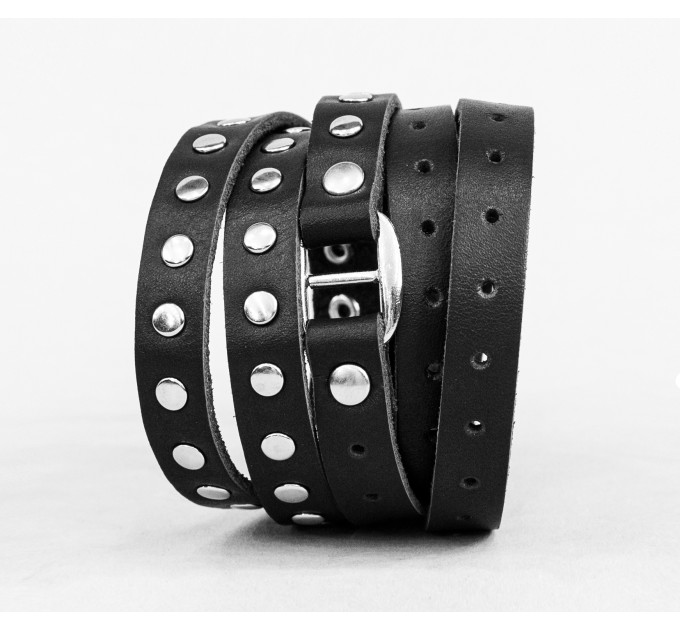 Leather wrap bracelet for men or women, code 8056