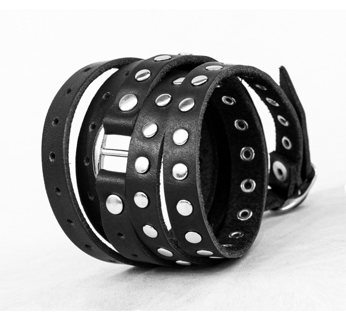 Leather wrap bracelet for men or women, code 8056