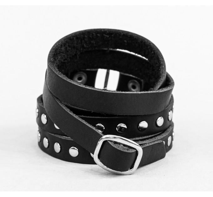 Leather wrap bracelet for men or women, code 8057