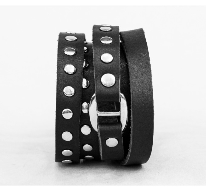 Leather wrap bracelet for men or women, code 8057