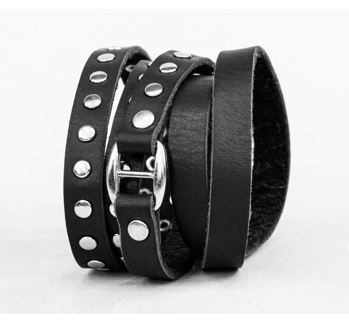 Leather wrap bracelet for men or women, code 8057