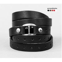 Leather wrap bracelet for men or women, code 8058