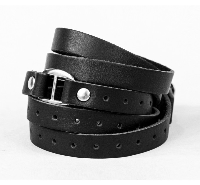 Leather wrap bracelet for men or women, code 8058