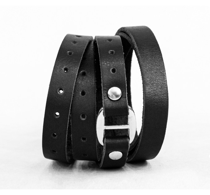 Leather wrap bracelet for men or women, code 8058