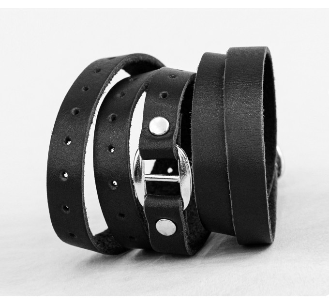 Leather wrap bracelet for men or women, code 8058