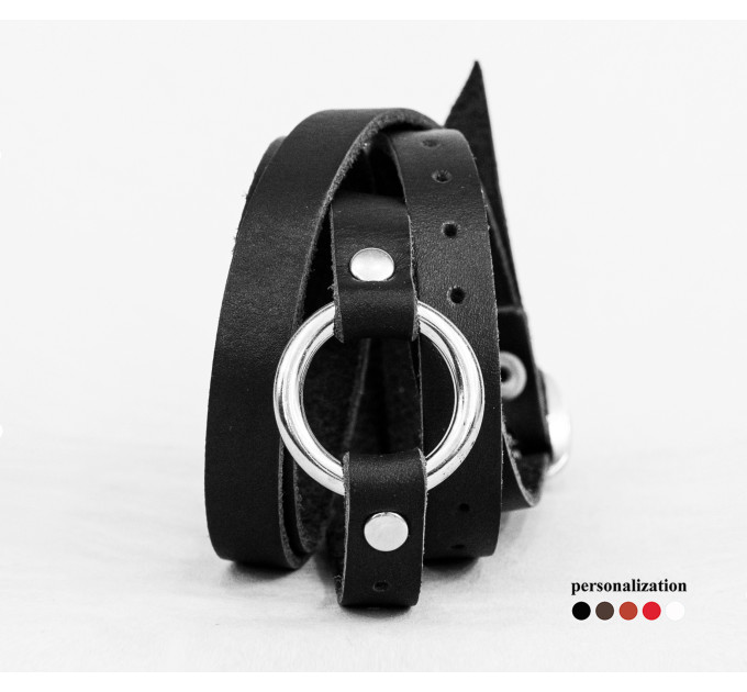 Leather wrap bracelet for men or women, code 8059