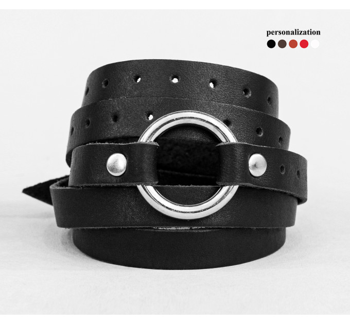 Leather wrap bracelet for men or women, code 8059