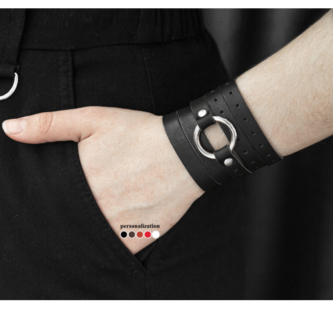 Leather wrap bracelet for men or women, code 8059