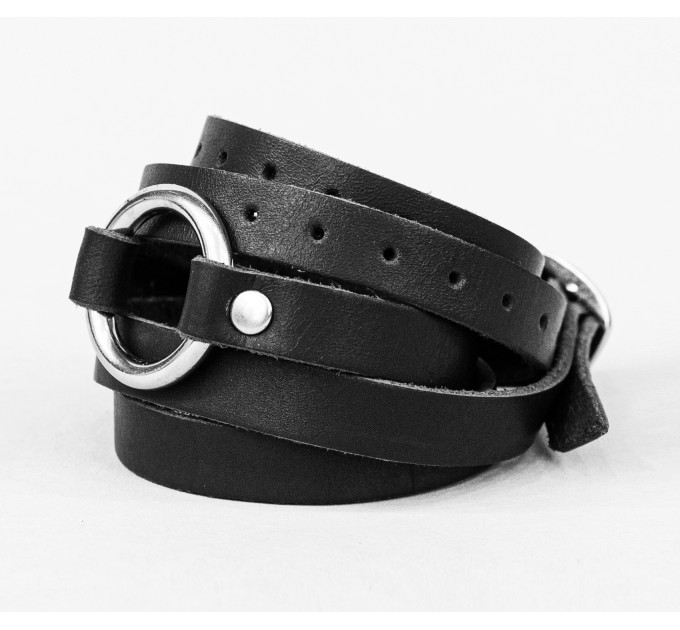 Leather wrap bracelet for men or women, code 8059