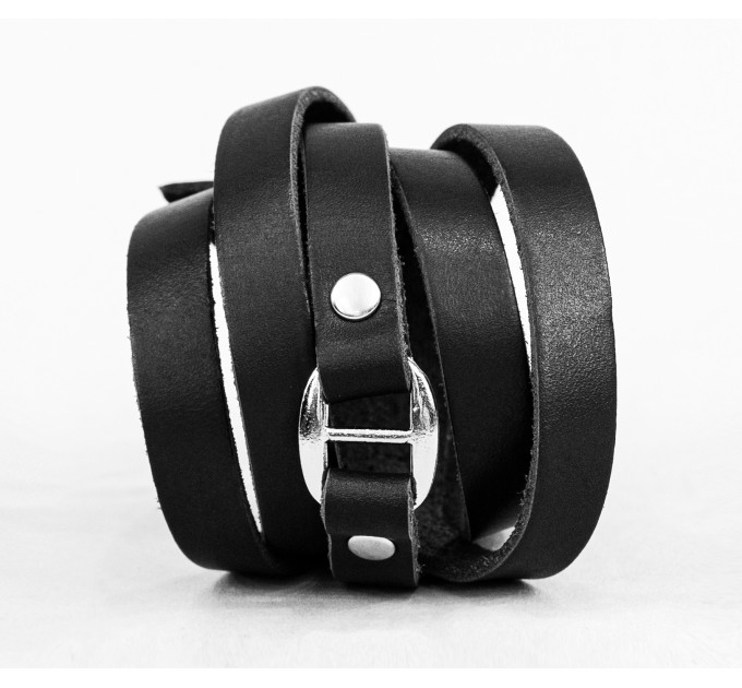 Leather wrap bracelet for men or women, code 8060