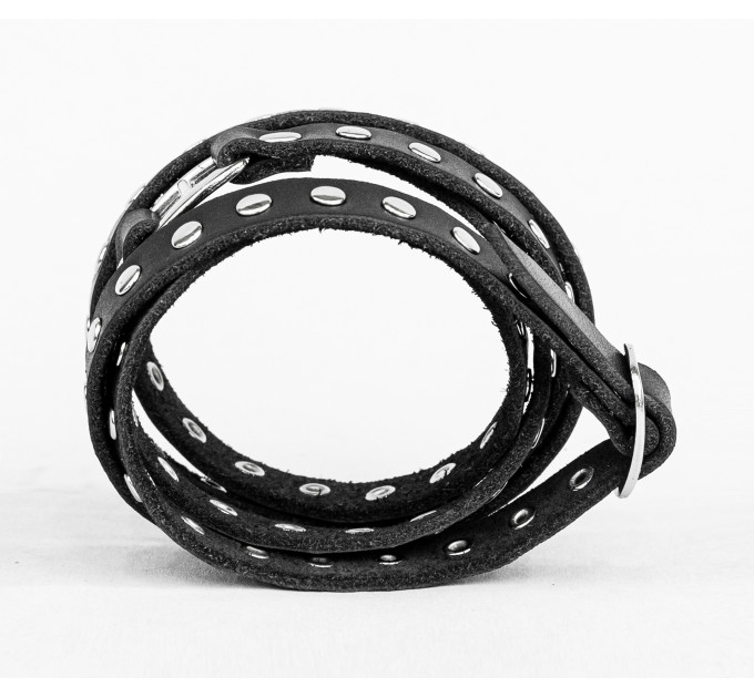 Leather wrap bracelet for men or women, code 8061