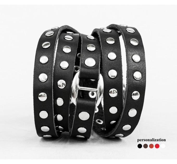 Leather wrap bracelet for men or women, code 8061