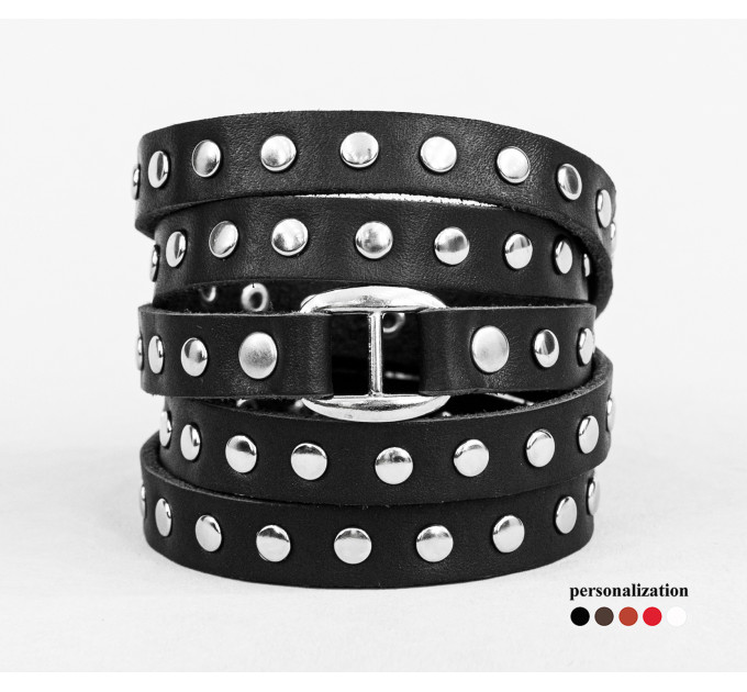 Leather wrap bracelet for men or women, code 8061