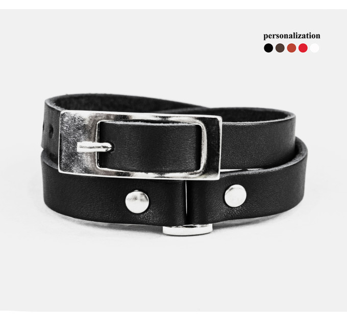 Leather wrap bracelet for men or women, code 8062