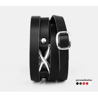 Leather wrap bracelet for men or women, code 8063
