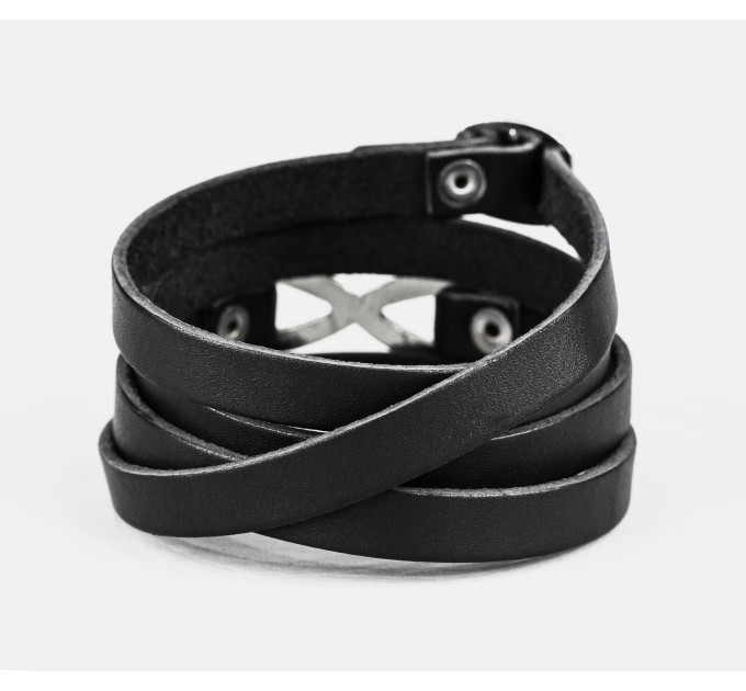Leather wrap bracelet for men or women, code 8063
