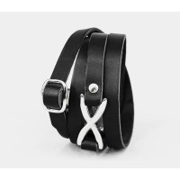 Leather wrap bracelet for men or women, code 8063