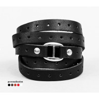 Leather wrap bracelet for men or women, code 8064