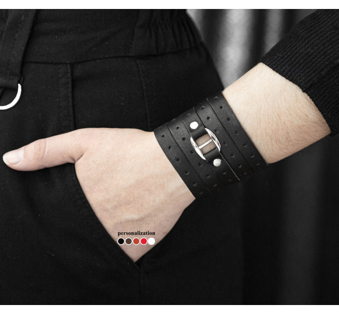 Leather wrap bracelet for men or women, code 8064