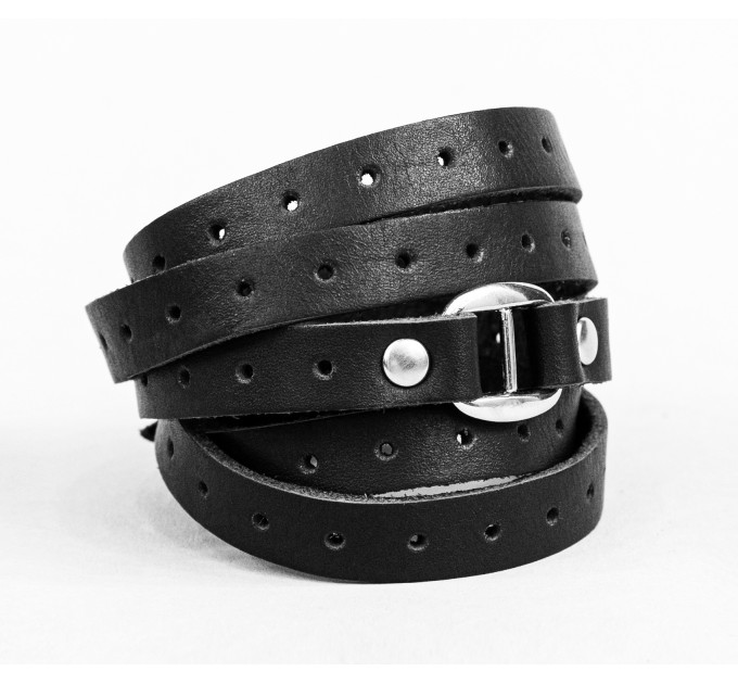 Leather wrap bracelet for men or women, code 8064